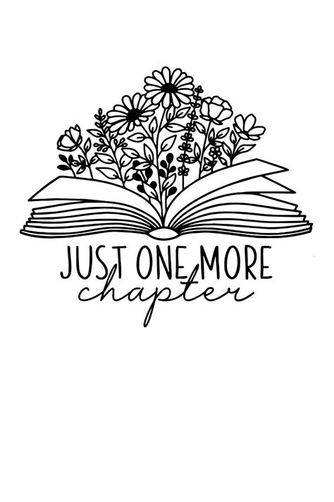 Just One More Chapter Svg Dessin Esth Tique Dessin Noir Et Blanc