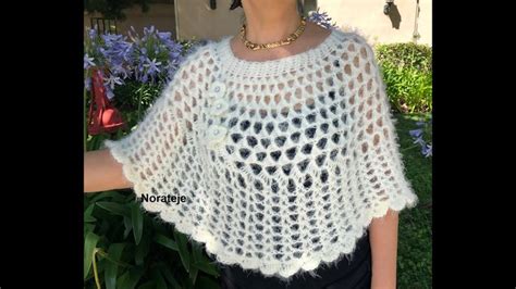 Capa Poncho Estola Chal A Crochet Tunecino Tutorial