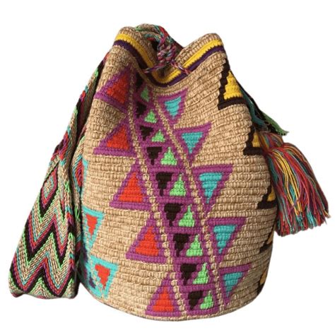 Large Double Thread Wayuu Mochila Bag Made In The Desert Of La Guajira