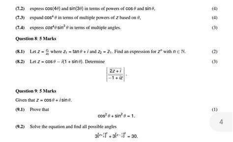 Solved 7 2 express cos 4θ and sin 3θ in terms of powers Chegg