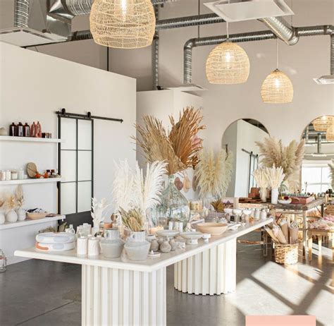 luxe  pampas grass store design boutique shop interiors store