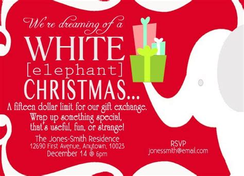 Free Printable White Elephant Invitation Template Free Printable Word