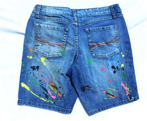 Pantalones Cortos De Mezclilla Pintados A Mano Talla 9 Junior Ropa