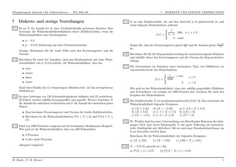 7 Diskrete Und Stetige Verteilungen