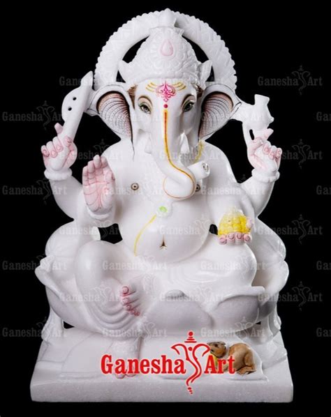 White Marble Ganesha Statue Gn Size Feet To Feet At Rs