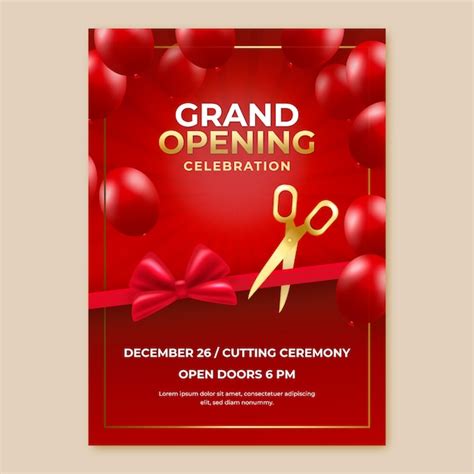 Premium Vector Gradient Grand Opening Poster Design Template