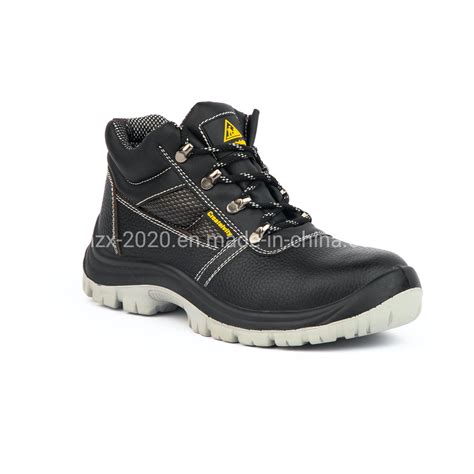 Genuine Leather Safety Shoes With Steel Toe Cap And Steel Plate Dual