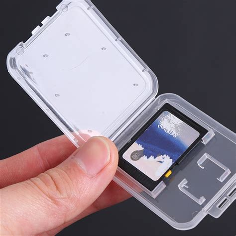 Pcs Mini Cutetransparent Standard Sd Card Holder Clear Memory Card