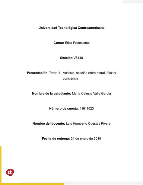 Relación entre Ética Moral y Conciencia Universidad Tecnológica