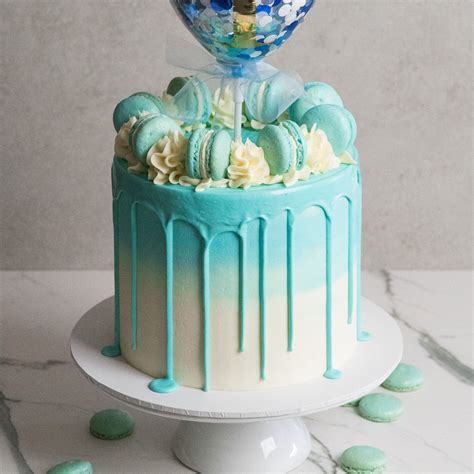 Blue Macaron Drip Cake Macaron Cake Because Sometimes Simple And Sweet Is The Best Way To