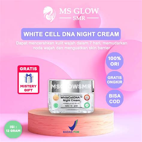 Jual Ms Glow White Cell Dna Night Cream Original Untuk Mencerahkan