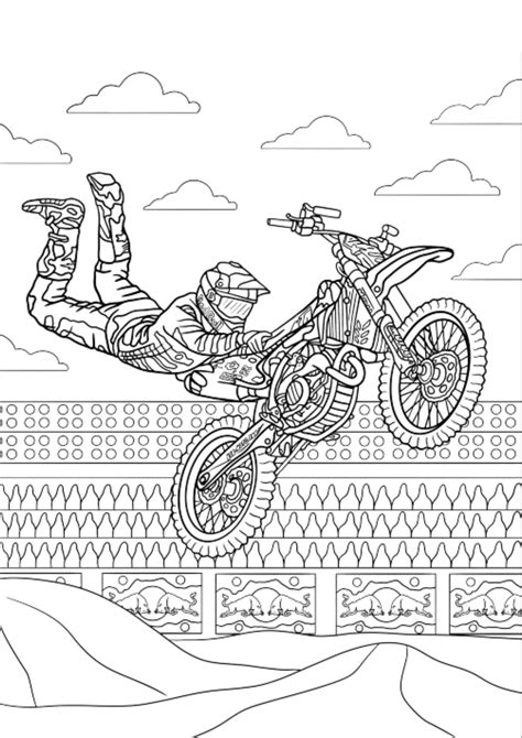 dirt bikes colouring pages  pages stunts  backflips whips