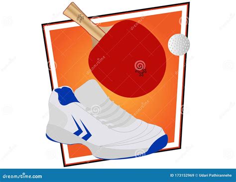 Basic Equipment For Table Tennis Game Stock Vector Illustration Of