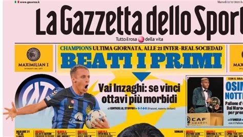 LA PRIMA PAGINA DELLA GAZZETTA DELLO SPORT Osimhen Notti Da Re