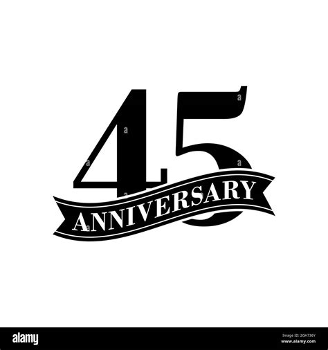 45 Years Anniversary Vector Stock Illustration Design Template Stock