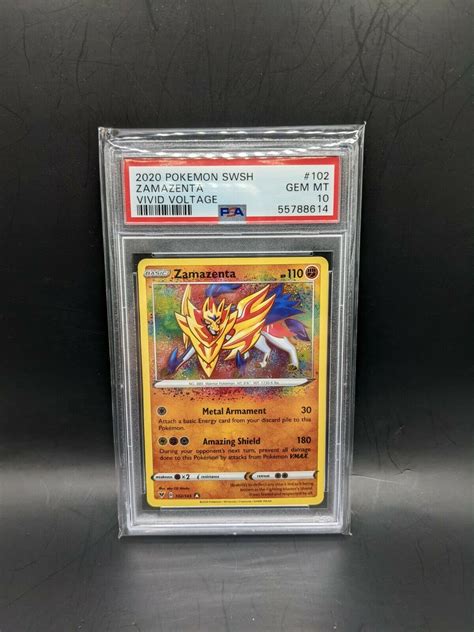 PSA 10 Zamazenta 102 185 SWSH Vivid Voltage Amazing Rare Pokemon Card