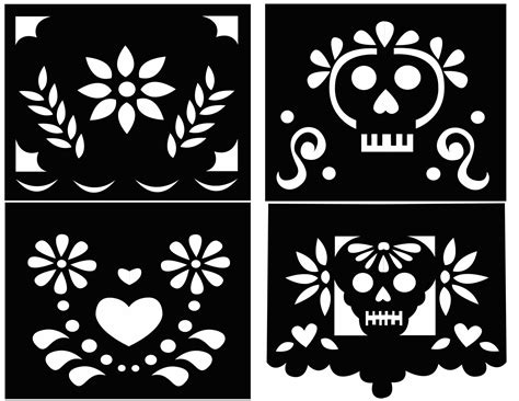 Free Printable Papel Picado Templates Mexican Banner [pdf]