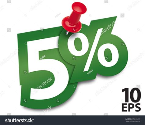 percent sticker fixed  thumbtack stock vector royalty
