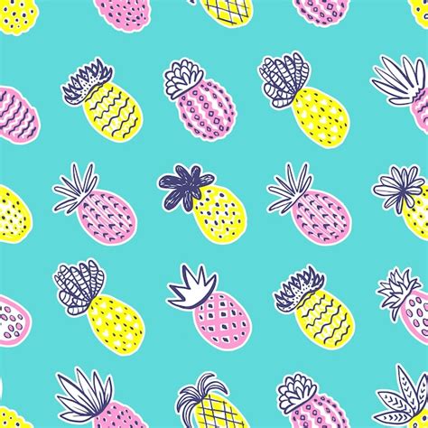 Premium Vector Seamless Pineapple Summer Pattern