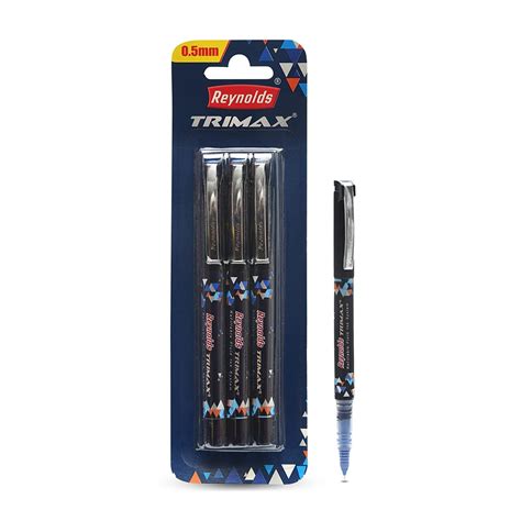 REYNOLDS TRIMAX Roller Ball Pen 3 CT Blister Blue Pack Of 4 Amazon