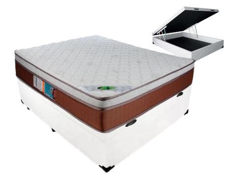 Cama Box Casal Baú Colchão Luckspuma Molas Ensacadas Premium