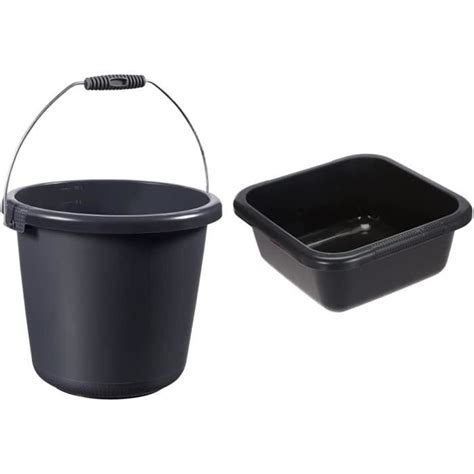 Seau 10L Anse métal Anthracite Buckets 29 5x29 5x25 5 cm Bassine