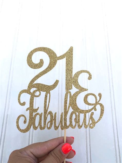 Glitter And Fabulous Birthday Cake Topper Twenty One And