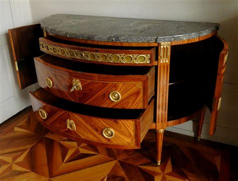 J Birckl Large Half Moon Louis Xvi Commode Rosewood Marquetry