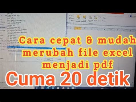 Cara Cepat Dan Mudah Merubah File Excel Menjadi Pdf YouTube