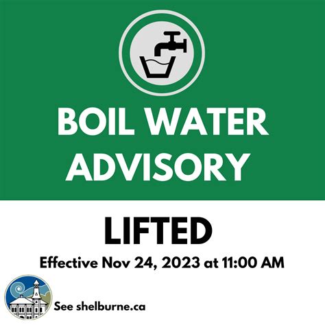 Boil Water Advisory Lifted November 24 2023 Town Of Shelburne