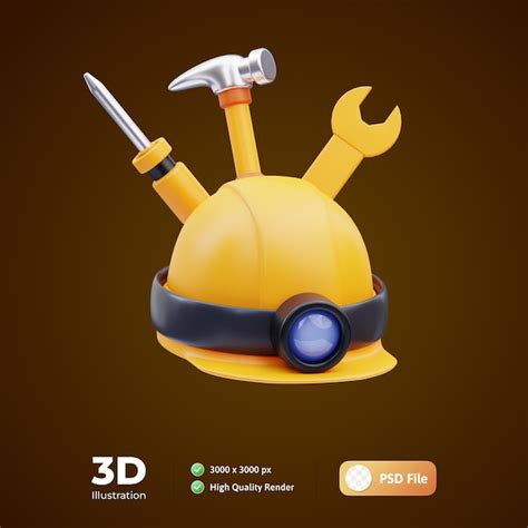 Ilustração 3d De Ferramentas De Trabalho Psd Premium