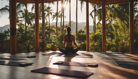 premium photo  peaceful yoga retreat  outdoor classes meditation