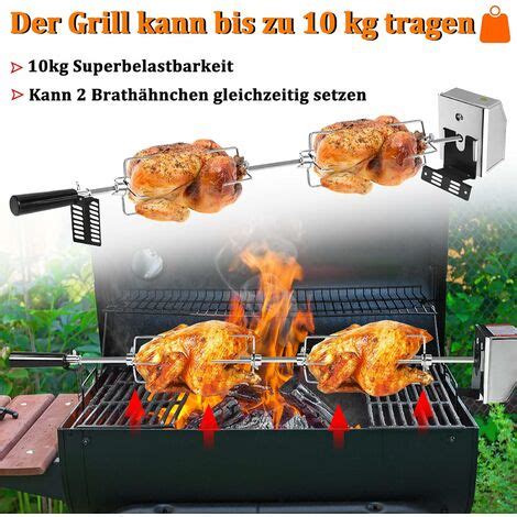 Grillspie Set Cm Rotisserie Brath Hnchen Drehspie Mit Edelstahl