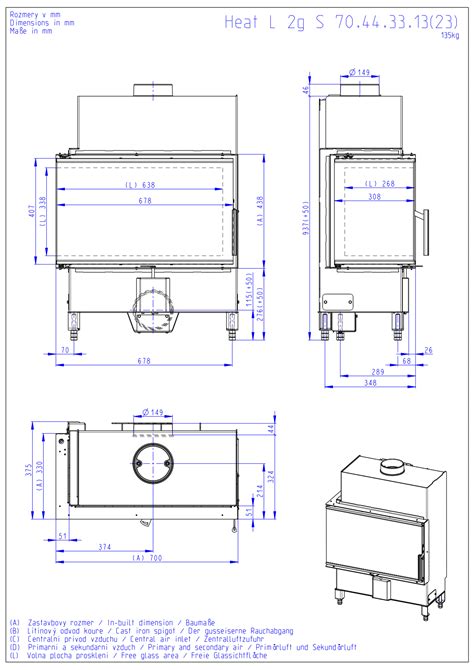 Chimenea De Le A Heat E Esquinero Puerta Lateral Cristal Nico