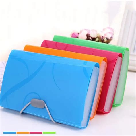 Plastic Candy Color A6 File Folder Small Document Bags Expanding Wallet ...