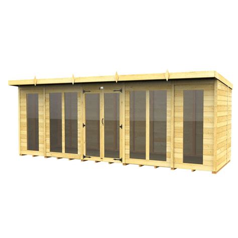 Total Sheds Ft X Ft Pent Summer House Full Height Window Wayfair