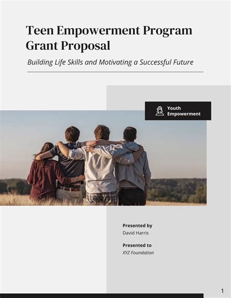 Teen Empowerment Program Grant Proposal Template Venngage