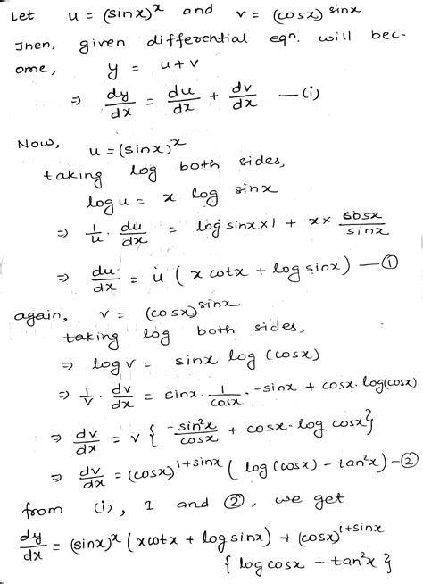 Differentiate The Following With Respect To X Sin Xx Cos Xsinx