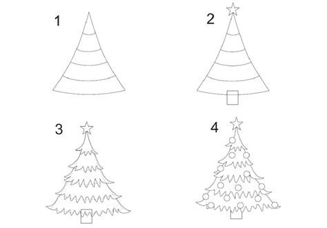 Jak narysować choinkę Przykładowy szkic choinki Mjakmama pl