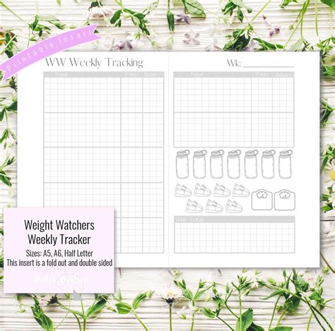 Weekly Weight Watchers Printable Tracker Customizable Etsy