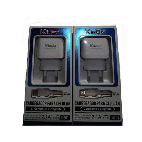 Kit Carregador Tomada Celular Micro Usb A Kingo U Shopee Brasil