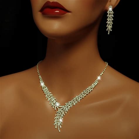 Set I Necklace And Earring Set Frosted Silver Plated Jewellery Etsy Uk