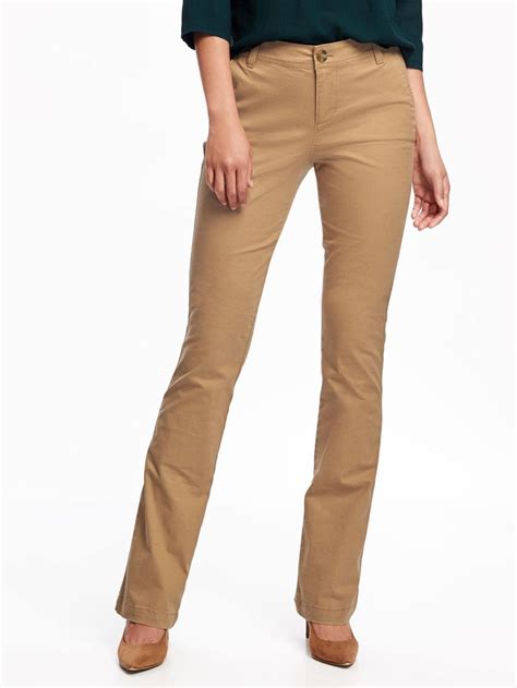 Mid Rise Boot Cut Khakis For Women Old Navy Khaki Pants Women