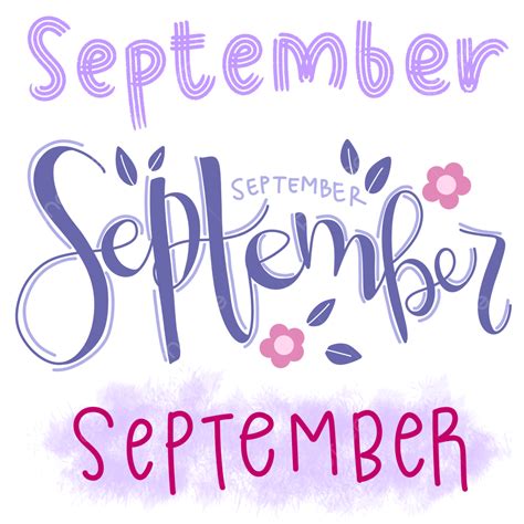 Handlettering Of September Month With Very Peri Colours Theme