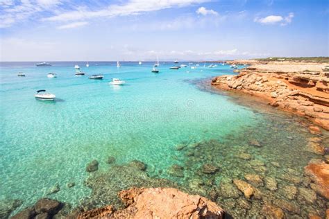 Cala Saona Beach on Sunset, Formentera, Spain Stock Image - Image of ...