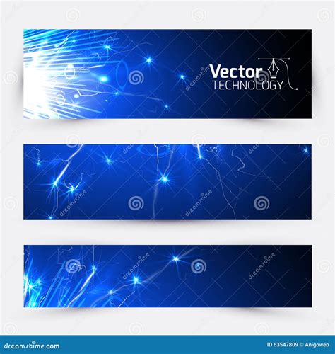 Banners Set Electricity Stock Vector Illustration Of Electrical