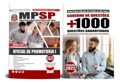 Kit Apostila caderno De Questões Mp Sp Oficial De Promotoria I