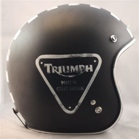 Distressed Triumph Logo Biltwell Custom Painted Helmet