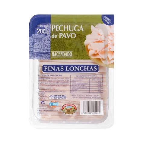 Pechuga De Pavo Finas Lonchas Hacendado Mercadona