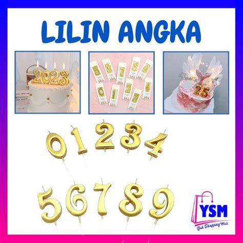 Jual Ysm Lilin Ulang Tahun Bentuk Angka Warna Metalik Birthday